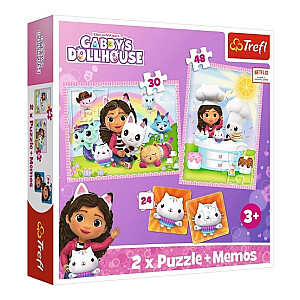 Настольная игра на память + пазл 2 в 1 Gabby&#039;s Dollhouse 3+ T93382