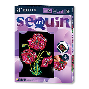 KITFIX DIY „Sequin Art“ violetinis rinkinys „Aguonos“