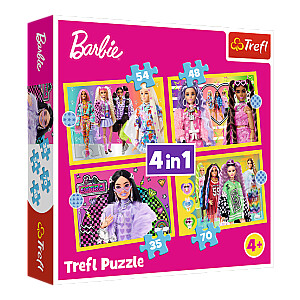 Dėlionė TREFL Happy World Barbie (35,48,54,70 gb.) 4 in 1 4+ T34626