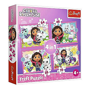 Dėlionė TREFL Dollhouse Gabby (35,48,54,70 gb.) 4 in 1 4+ T34620