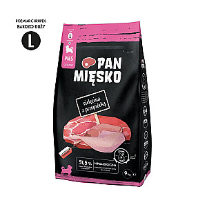 PAN MIĘSKO Veal with quail L - dry food for puppies - 9kg