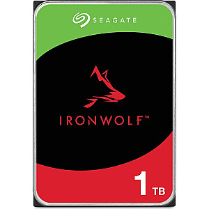 Seagate IronWolf 1 TB, 3,5 colio, SATA III (6 Gb/s) serverio diskas (ST1000VN008)