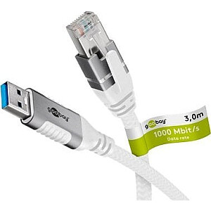 Goobay USB kabelis Ethernet kabelis USB-A 3.0 iki RJ45, 3 m - kabelio ilgis 3 m