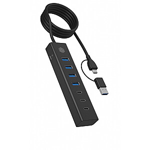 Концентратор IB-HUB1737-C3 7-портовый USB 3.2 Gen 1, 3x USB Type-C, 4x USB Type-A 