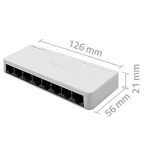 SWITCH przełącznik sieciowy 8 x port RJ45 | 100Mbps | Fast       Ethernet | LAN 