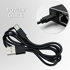Rozdzielacz Splitter mini SWITCH 1x2 port RJ45 | 1000Mbps | USB-C| Aluminium 