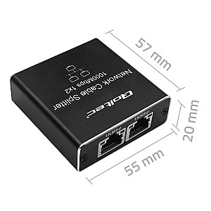 Rozdzielacz Splitter mini SWITCH 1x2 port RJ45 | 1000Mbps | USB-C| Aluminium 