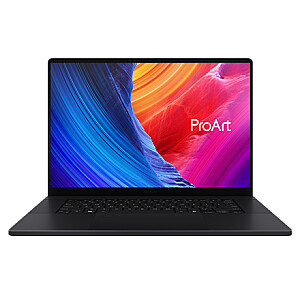 Asus ProArt 16 | Nano juoda | 16 colių | OLED | Jutiklinis ekranas | 4K | 3840 x 2400 pikselių | 60 Hz | Blizgus | AMD Ryzen AI 9 | HX 370 | 64 GB | LPDDR5X | AMD Radeon 890M Grafika | NVIDIA GeForce 890M Grafika | NVIDIA GeForce RTX 407 GBD nešiojamas kompiuteris GPU7 | 11 Pro |. Wi-Fi 7 