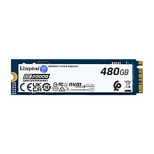 Kingston SSD | DC2000B | 480 GB | SSD formos koeficientas M.2 2280 | Kietojo kūno disko sąsaja PCIe NVMe Gen 4.0 (x4) | Skaitymo greitis 7000 MB/s | Rašymo greitis 800 MB/s