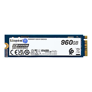 Kingston SSD | DC2000B | 960 GB | SSD formos koeficientas M.2 2280 | Kietojo kūno disko sąsaja PCIe NVMe Gen 4.0 (x4) | Skaitymo greitis 7000 MB/s | Rašymo greitis 1300 MB/s