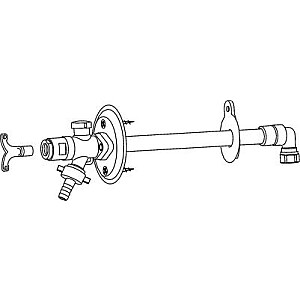 Dārza krāns neaizsalstošs 450-1000mm sienai