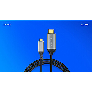 Kabel USB-C do HDMI v2.0b, 3m, miedź CL-184