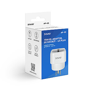 Adapter podróżny, gniazdo EU wtyk US AP-03