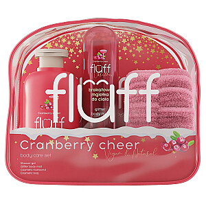 НАБОР FLUFF гель для тела Cranberry Cheer 200 мл + спрей для тела с блестками 80 мл + косметическая лента