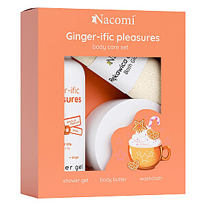 NACOMI SET Body Care Ginger zel pod prysznic 300ml + masło do ciała 100ml + rękawica do kąpieli