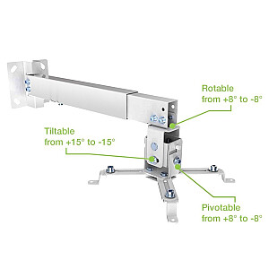 Uchwyt ścienno-sufitowy do projektora 43-65cm, 20kg