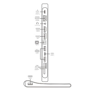 USB-C — HDMI/DP/VGA/USB-A/RJ45/SD/USB-C Док-станция для ноутбука PD 