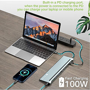 USB-C — HDMI/DP/VGA/USB-A/RJ45/SD/USB-C Док-станция для ноутбука PD 