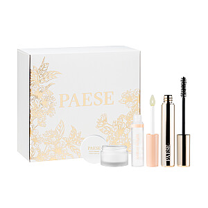 PAESE SET Тушь для ресниц Perfect Liloosh 10 мл + легкий увлажняющий крем-основа под макияж 30 мл + блеск для губ Cotton Delight 7,5 мл