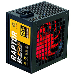 Блок питания ATX RAPTOR 600W BRONZE 80+, Single Rail, DC-DC 