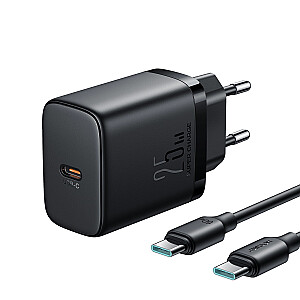 Joyroom JR-TCF11 быстрое зарядное устройство до 25 Вт + кабель USB-C | USB-C 1 м - черный