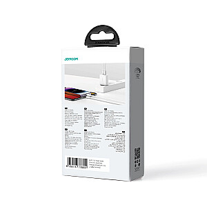 Joyroom JR-TCF05 20W USB-C | USB-A greitas dviejų prievadų sieninis įkroviklis - baltas + USB-C - žaibas 1 m