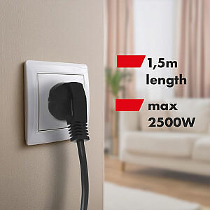 Przedłużacz 1,5m 250VAC 10A 4 gniazda MCE508 B Port USB-C Quick charge 2.0 IP20 