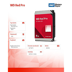 Dysk HDD Red Pro 6TB 3,5 265 MB SATAIII WD6005FFBX 