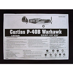 Пластиковая модель Curtiss P-40B Warhawk 1/32