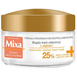 MIXA Sensitive Skin Expert turtingas maitinamasis kremas su aliejais jautriai ir sausai odai 50ml