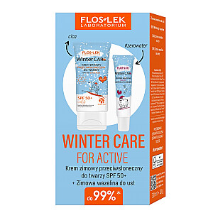 FLOSLEK SET Winter Care For Active зимний защитный крем для лица 30мл + Вазелин для губ 10г