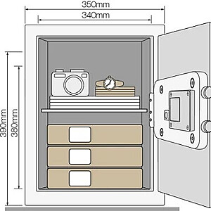 Biuro seifas Yale YSV/390/DB2 40 l, plieninis, juodas