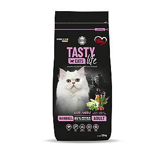 BIOFEED Tasty Cats Life Hairball Rabbit - sausas kačių maistas - 1,5 kg