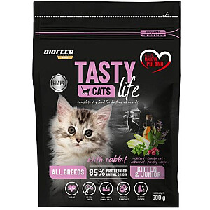 BIOFEED Tasty Cats Life Kitten Junior Rabbit - сухой корм для кошек - 600 г