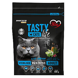 BIOFEED Tasty Cats Life Sterilised Salmon - сухой корм для кошек - 600 г