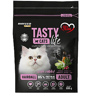 BIOFEED Tasty Cats Life Hairball Rabbit - сухой корм для кошек - 600 г