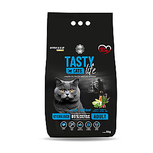 BIOFEED Tasty Cats Life Sterilised Salmon - сухой корм для кошек - 8 кг