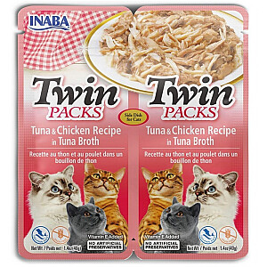 INABA CAT Twin Tuna su vištiena sultinyje – skanėstas katėms – 2x40 g