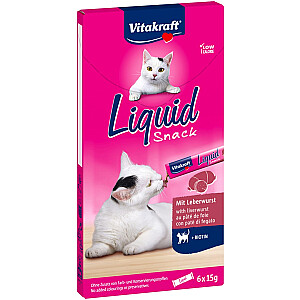 VITAKRAFT Liquid Snack Liver with Biotin - skanėstas katėms - 6x15 g