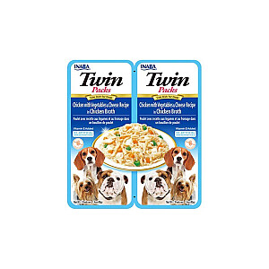 INABA Dog Twin Chicken with Vegetables and Cheese in Broth – dog treat – 2x40g