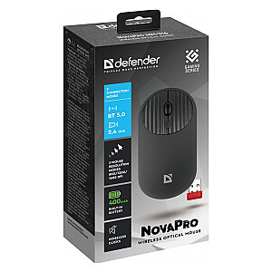 Mysz bezprzewodowa NOVAPRO MM-316 RF Czarna 1600 DPI