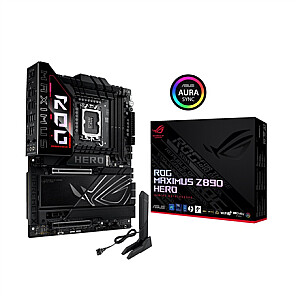 Asus ROG MAXIMUS Z890 HERO | Procesorių šeima Intel | Procesoriaus lizdas LGA1851 | DDR5 | Palaikomos standžiojo disko sąsajos M.2, SATA | SATA jungčių skaičius 4