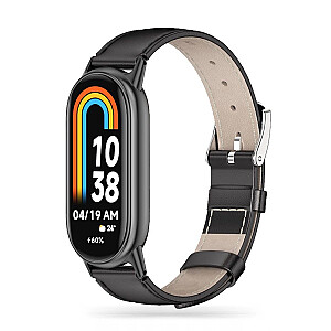 Tech-Protect Leatherfit dirželis, skirtas Xiaomi Smart Band 8 | 8 NFC – juoda