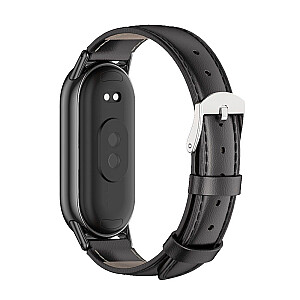 Tech-Protect Leatherfit dirželis, skirtas Xiaomi Smart Band 8 | 8 NFC – juoda