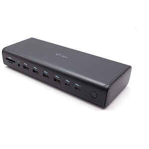 i-tec Universal 6x 4K/60Hz Display Docking Station 2xDP 2xHDMI 2xVideo USB-C LAN 2,5Gbps Audio Czytnik kart 8x USB Power Delivery 140W - Stacja dokująca