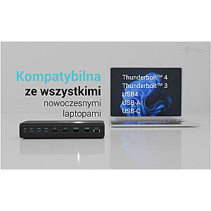 i-tec Universal 6 док-станций с дисплеем 4K/60 Гц 2xDP 2xHDMI 2xVideo USB-C LAN 2,5 Гбит/с Устройство чтения аудиокарт 8x USB Power Delivery 140 Вт — док-станция