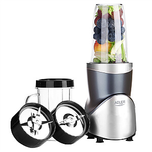 Adler Blender Smoothie rinkinys | AD 4084 | Stalviršis | 1200 W | Stiklainių medžiaga Be BPA | Stiklainio talpa 0,3+0,5+0,5+0,7 L | Ledo smulkinimas | Nerūdijantis plienas