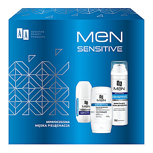 AA SET Men Sensitive balsam po goleniu 100ml + pianka do golenia 250ml + antyperspirant 50ml