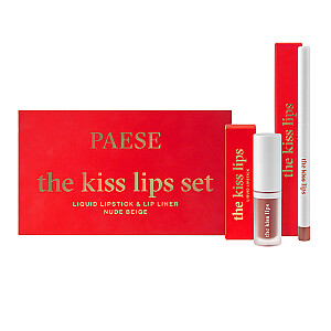 PAESE SET Помада The Kiss Lips 01 Nude Beige 3,4 мл + карандаш для губ