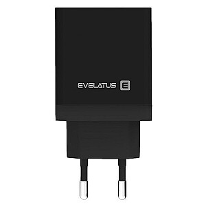 Evelatus Universal Travel Charger ETC04 USB 2.4A + Type-C 3A 30W Power Delivery Black